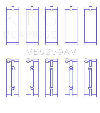 King Engine Bearings Main Bearing Set For Honda B18A1 - MB5259AM