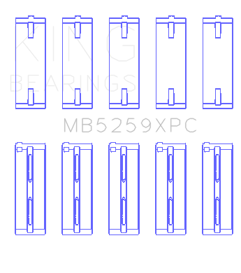 King Engine Bearings Main Bearing Set For Honda A-Series, B-Series, K-Series - MB5259XPC.026