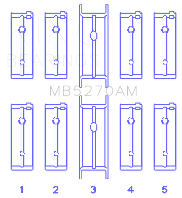 King Engine Bearings Main Bearing Set For Dodge/Chrysler 148Ci Edz Srt 4 Turbo 2003-2009 - MB5270AM