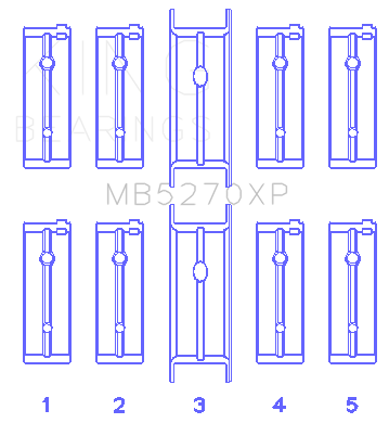 King Engine Bearings Main Bearing Set For Dodge/Chrysler 148Ci Edz Srt 4 Turbo 2003-2009 - MB5270XP