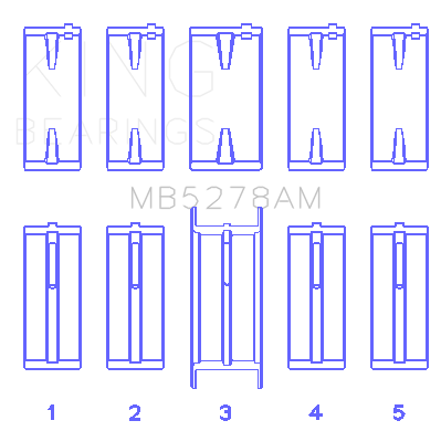 King Engine Bearings MAIN BEARING SET For FORD 140CI /2.3LITER, L4 (FORD 140CI /2.3LITER, L4) - MB5278AM0.75