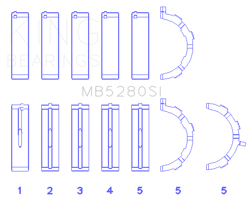 King Engine Bearings Main Bearing Set For Ford 281 - MB5280SI