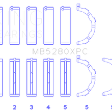 King Engine Bearings Main Bearing Set For Ford V8, 4.6L/5.4L Sohc - MB5280XPC