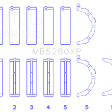 King Engine Bearings Main Bearing Set For Ford V8, 4.6L/5.4L Sohc - MB5280XP