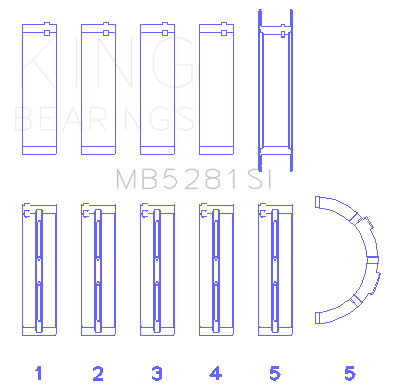 King Engine Bearings Main Bearing Set For Ford 281 - MB5281SI0.5