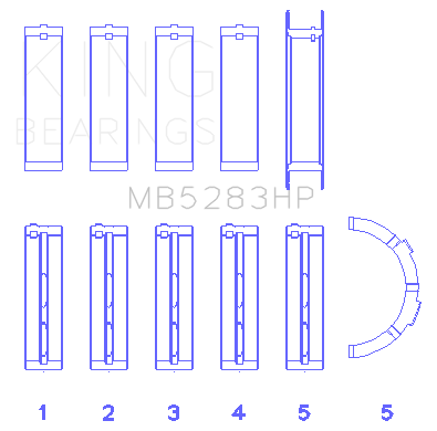 King Engine Bearings Main Bearing Set For Ford V8, 4.6L Dohc/Sohc 24V - MB5283HP