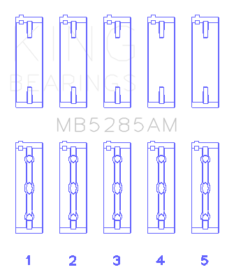 King Engine Bearings Main Bearing Set For Suzuki J18K, J20A - MB5285AM