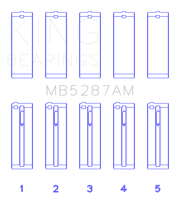King Engine Bearings Main Bearing Set For Toyota 1Zzfe - MB5287AM0.25