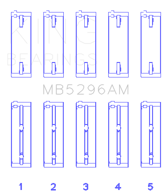 King Engine Bearings Main Bearing Set For Isuzu 4Jb1/T - MB5296AM