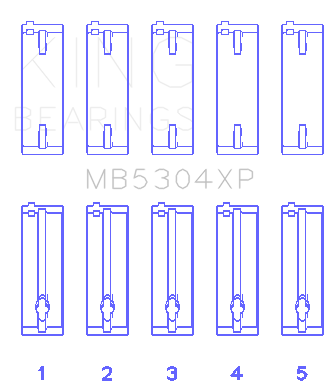 King Engine Bearings Main Bearing Set For Mazda B6, B6-T, Zm, B3, B5 - MB5304XP