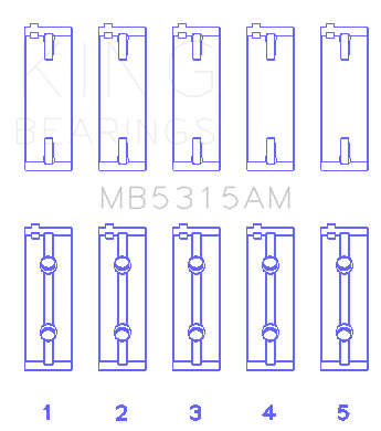 King Engine Bearings Main Bearing Set For Mitsubishi 4G63, 4G64 - MB5315AM