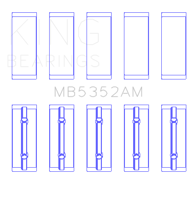 King Engine Bearings Main Bearing Set For Renault K9K, K4M - MB5352AM