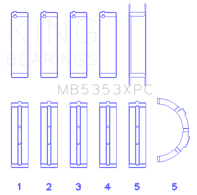 King Engine Bearings MAIN BEARING SET For FORD 281 4.6L SOHC 16V (FORD 281 4.6L SOHC 16V) - MB5353XPC.026