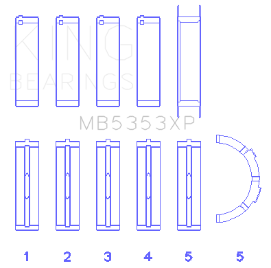 King Engine Bearings Main Bearing Set For Ford 281 4.6L Sohc 16V - MB5353XP.026
