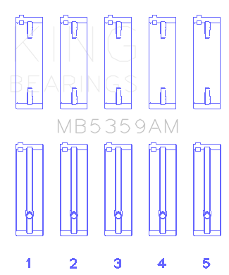 King Engine Bearings Main Bearing Set For Mazda Fe 2.0L - MB5359AM
