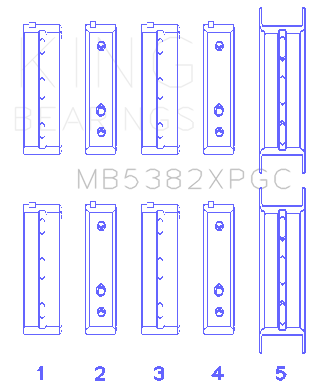 King Engine Bearings Main Bearing Set For Subaru Ej20/Ej22/Ej25 (Incl. Turbo) - MB5382XPGC
