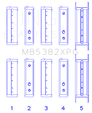 King Engine Bearings Main Bearing Set For Subaru Ej20/Ej22/Ej25 (Incl. Turbo) - MB5382XPG0.25