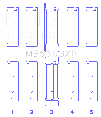 King Engine Bearings Main Bearing Set For Ford V8 351Ci 5.8L 16V - MB5503XP