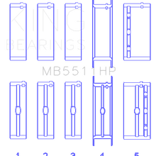 King Engine Bearings Main Bearing Set For General Motors 326, 350, 389, 400 - MB5511HP
