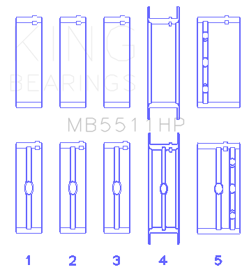 King Engine Bearings Main Bearing Set For General Motors 326, 350, 389, 400 - MB5511HP