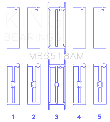 King Engine Bearings MAIN BEARING SET For AMC / JEEP 390, 401 (AMC / JEEP 390, 401) - MB5518AM 020