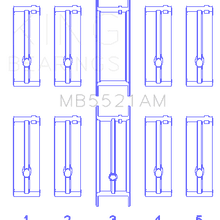 King Engine Bearings MAIN BEARING SET For CHRYSLER 2.2 (CHRYSLER 2.2) - MB5521AM0.25