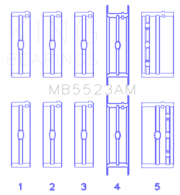 King Engine Bearings MAIN BEARING SET For PONTIAC 350 P (PONTIAC 350 P) - MB5523AM 030