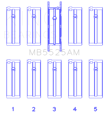 King Engine Bearings Main Bearing Set For Ford 98Ci 1.6L 8V - MB5525AM