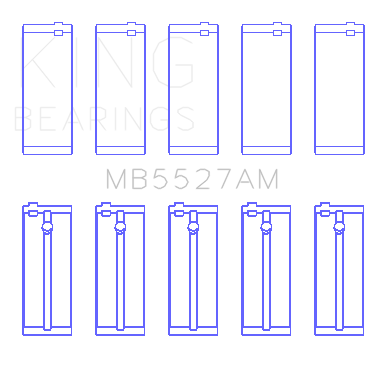 King Engine Bearings Main Bearing Set For Toyota 4A-Fe, 5A-Fe, 7A-Fe - MB5527AM0.5