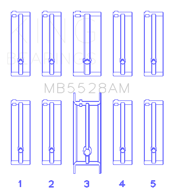 King Engine Bearings MAIN BEARING SET For MAZDA 626 F8, (MAZDA 626 F8,) - MB5528AM0.25