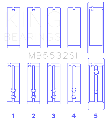 King Engine Bearings Main Bearing Set For Chevrolet 151, 153 - MB5532SI