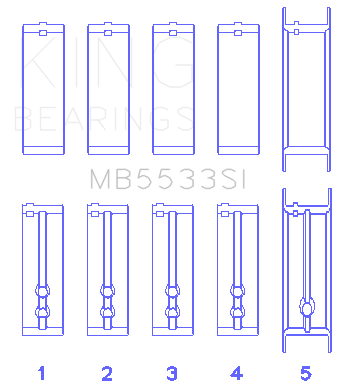King Engine Bearings Main Bearing Set For Buick / Pontiac 151 - MB5533SI