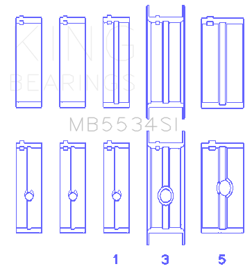 King Engine Bearings Main Bearing Set For Chrysler 318 5.2L - MB5534SI