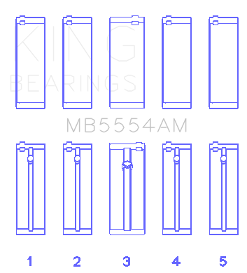 King Engine Bearings MAIN BEARING SET For TOYOTA 3SGTE (TOYOTA 3SGTE) - MB5554AM0.5