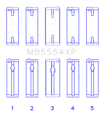 King Engine Bearings Main Bearing Set For Toyota 3Sgte, 16V 2.0L - MB5554XP
