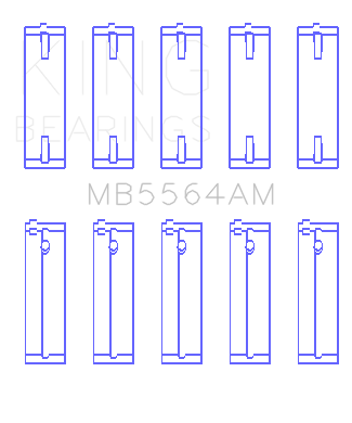King Engine Bearings MAIN BEARING SET For TOYOTA 3E (TOYOTA 3E) - MB5564AM1.0