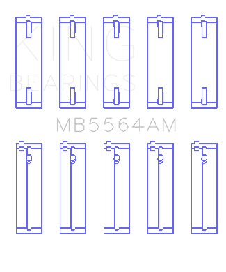 King Engine Bearings MAIN BEARING SET For TOYOTA 3E (TOYOTA 3E) - MB5564AM0.25