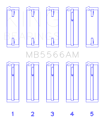 King Engine Bearings Main Bearing Set For Audi/Vw Abl, Ady, Ahh, Aks - MB5566AM