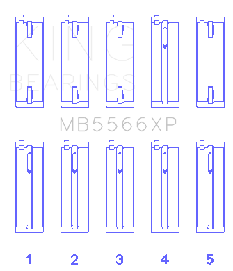 King Engine Bearings Main Bearing Set For Audi/Vw Abl, Ady, Ahh, Aks - MB5566XP