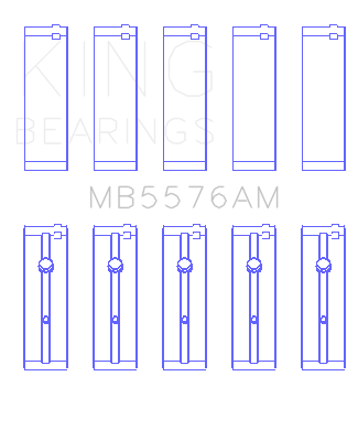 King Engine Bearings MAIN BEARING SET For FORD J4B, J4C (FORD J4B, J4C) - MB5576AM1.0