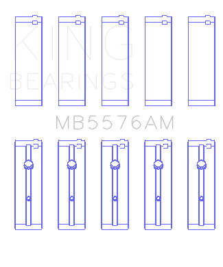 King Engine Bearings MAIN BEARING SET For FORD J4B, J4C (FORD J4B, J4C) - MB5576AM0.5