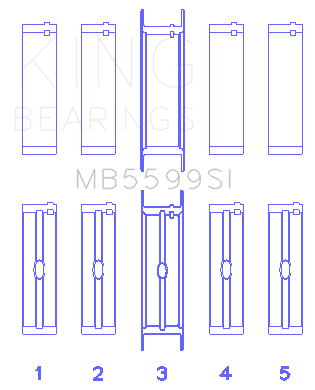 King Engine Bearings Main Bearing Set For Ford 420, 445 / Ihc 6.9L, 7.3L - MB5599SI
