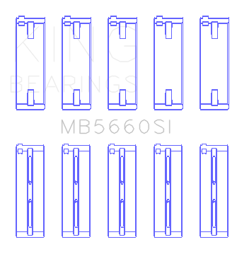 King Engine Bearings MAIN BEARING SET For AUDI/VW BBZ, CAXA, CAVA, AZD (AUDI/VW BBZ, CAXA, CAVA, AZD) - MB5660SI0.25