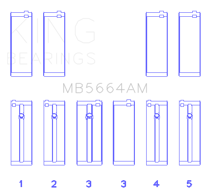 King Engine Bearings Main Bearing Set For Nissan Qr25De - MB5664AM0.5