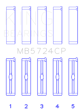 King Engine Bearings Main Bearing Set For General Motors Duramax Diesel - MB5724CP