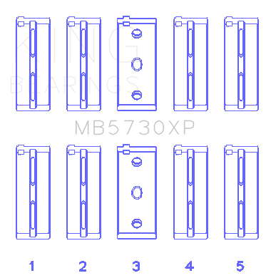 King Engine Bearings Main Bearing Set For Lancia Delta Integrale - MB5730XP