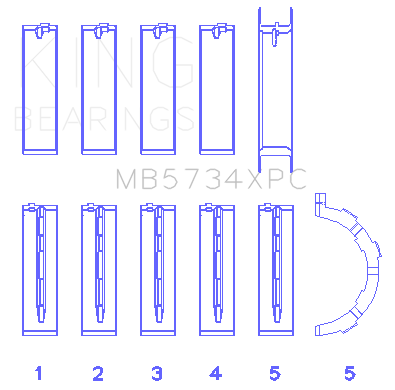 King Engine Bearings Main Bearing Set For Ford 302 Cid Coyote - MB5734XPC