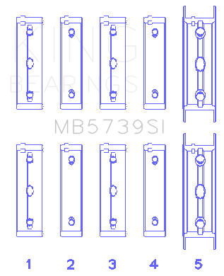 King Engine Bearings MAIN BEARING SET For SUBARU EJ20/EJ22/EJ25 HOUSING BORE + .002 (SUBARU EJ20/EJ22/EJ25 HOUSING BORE + .002) - MB5739SI0.25