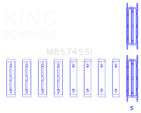King Engine Bearings Main Bearing Set For Subaru Fa20/Fb20 - MB5745SI