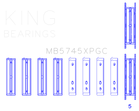 King Engine Bearings Main Bearing Set For Subaru Fa20, Toyota 4U-Gse - MB5745XPGC